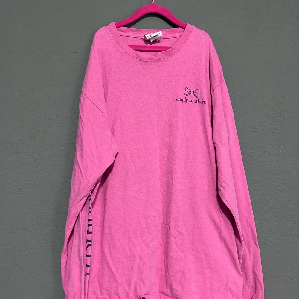 Simply Southern Pink Long Sleeve Tee Vibrant Casual Style